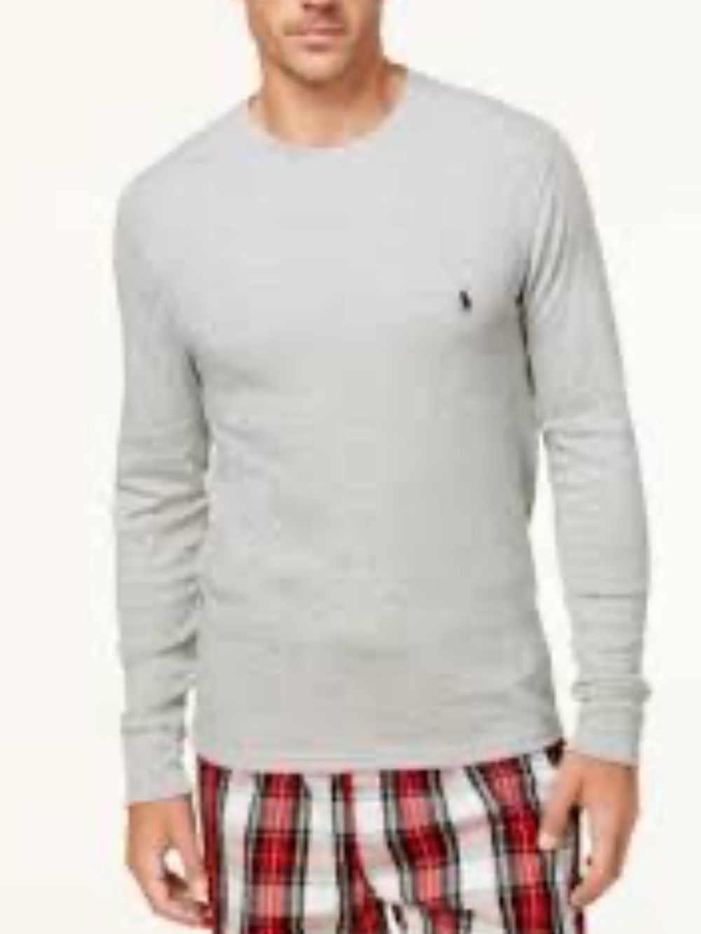 Polo Ralph Lauren Gray Waffle Knit Thermal Long Sleeve Crew Neck Shirt- XL
